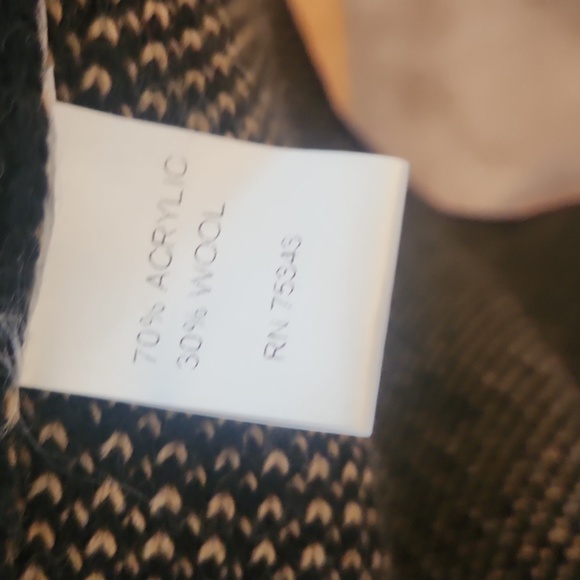 Made in Italy trendy sweater coat, black/camel size small - Picture 6 of 7